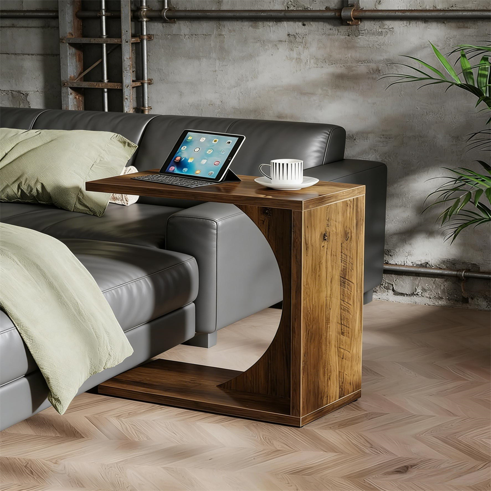 C-Shaped End Table, Sofa Side Table Couch Table_voghion.com